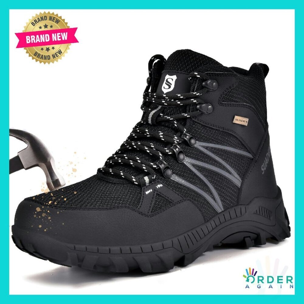 Steel Toe Work Boots Composite Safety Indestructible Construction Non-Slip